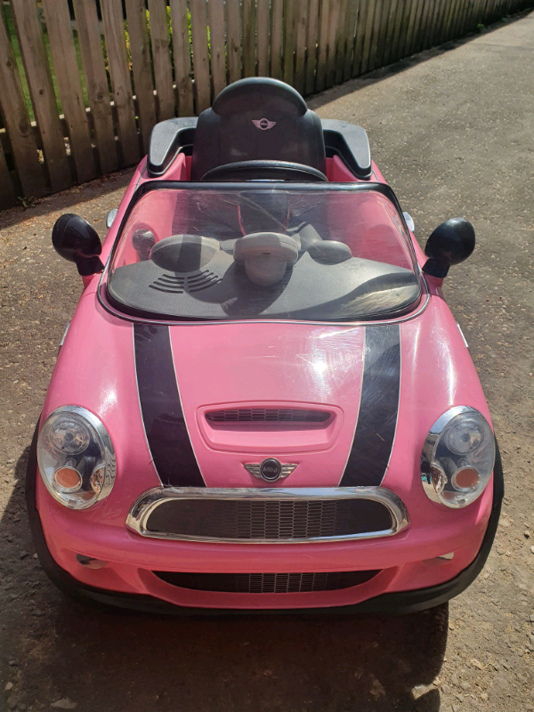 pink mini cooper electric car